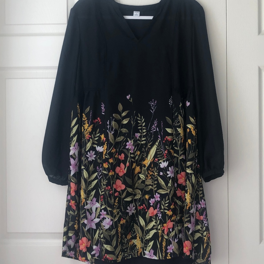 Old Navy - Black Multi Floral Dress - Size M